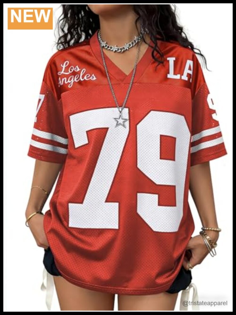 Oversized Graphic Y2K Streetwear Soccer Jersey Tee V Neck Loose Fit